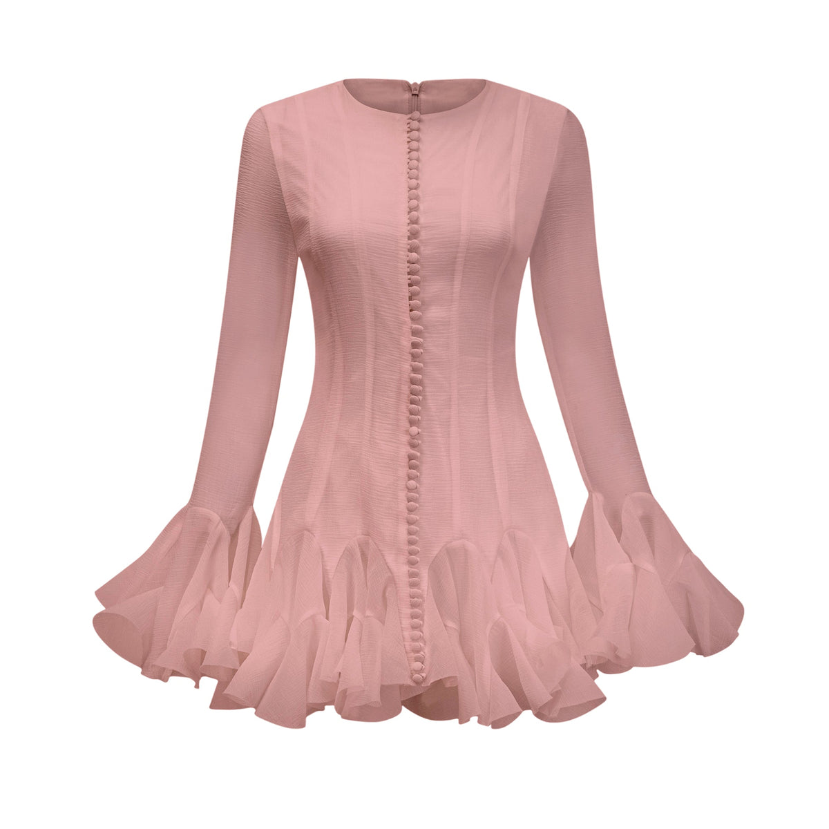 Anaïs semi-sheer flared mini dress