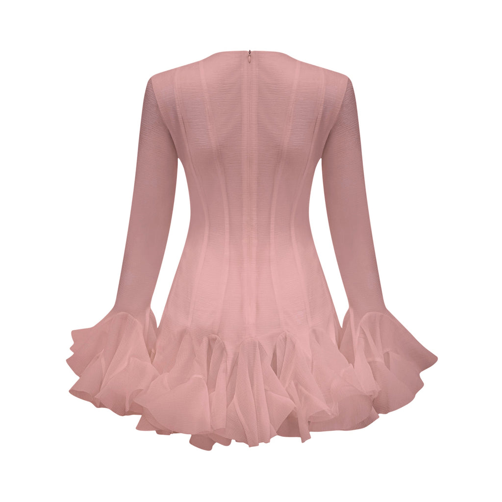 Anaïs semi-sheer flared mini dress