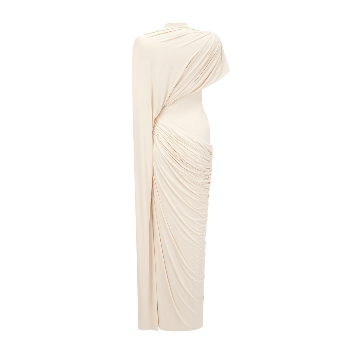 Fenella Asymmetrical Draped Cape & Dress Matching Set in White