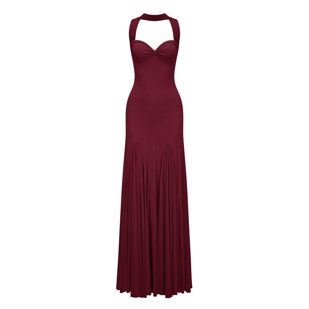 Rêverie Red Sweetheart Neck Maxi Dress