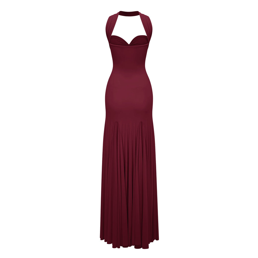Rêverie Red Sweetheart Neck Maxi Dress