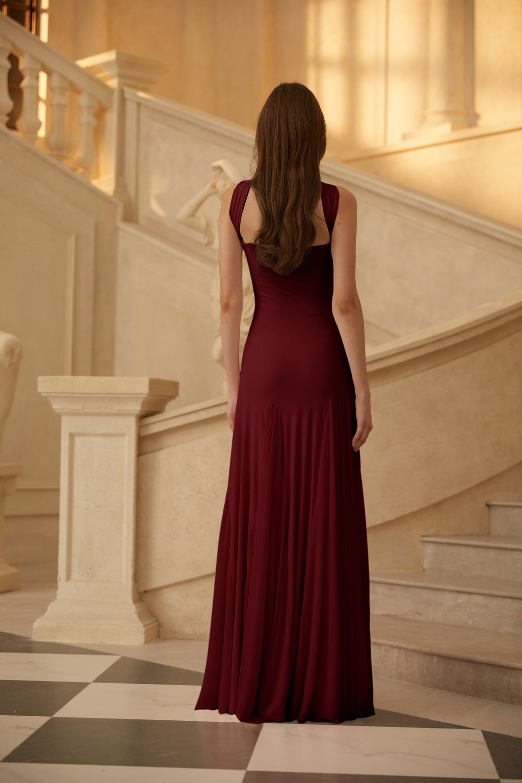 Rêverie Red Sweetheart Neck Maxi Dress