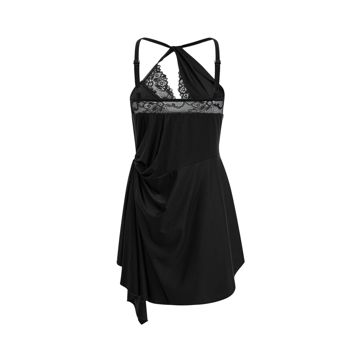 Juana lace-detail asymmetrical mini dress