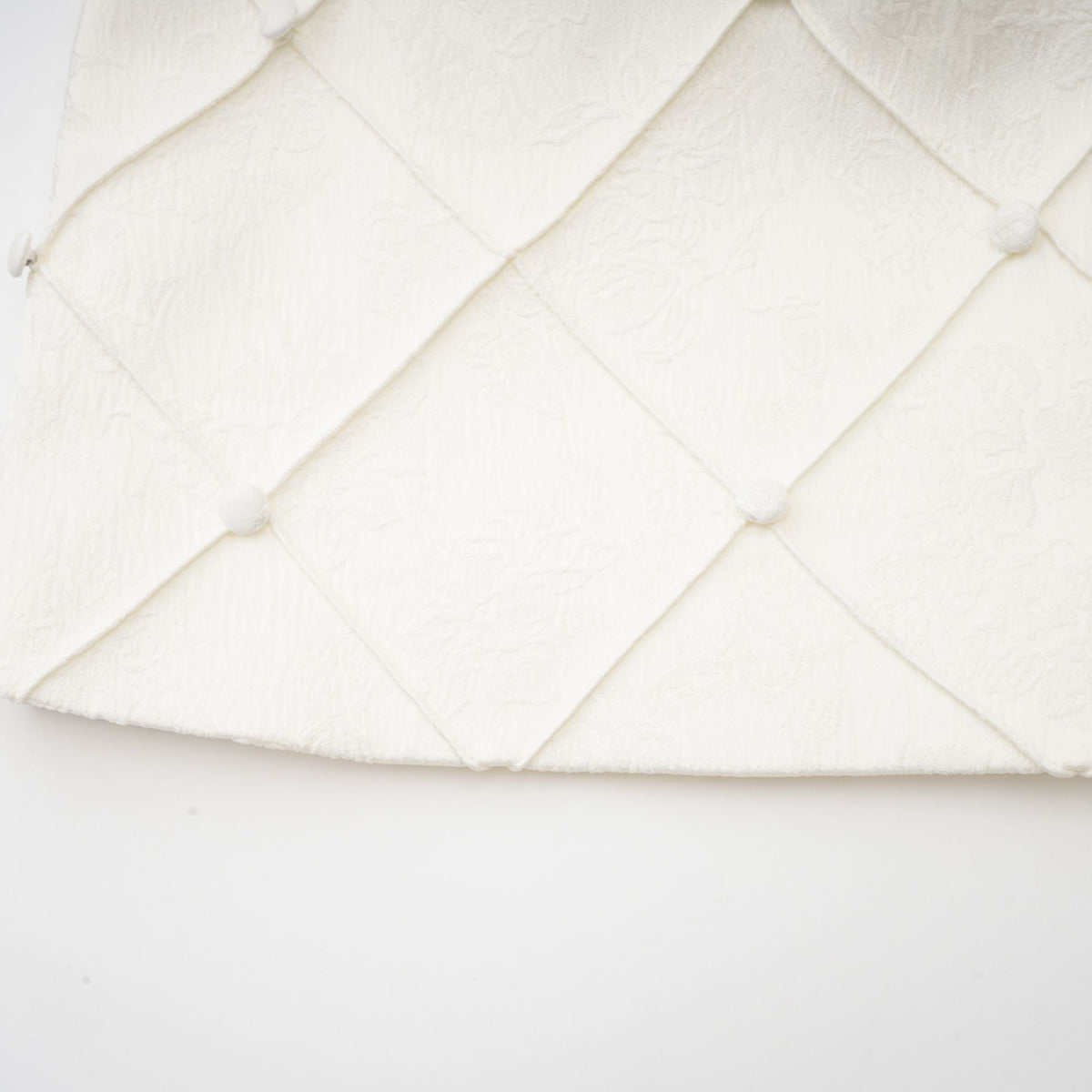 Coralie white petal-detail buttoned mini dress