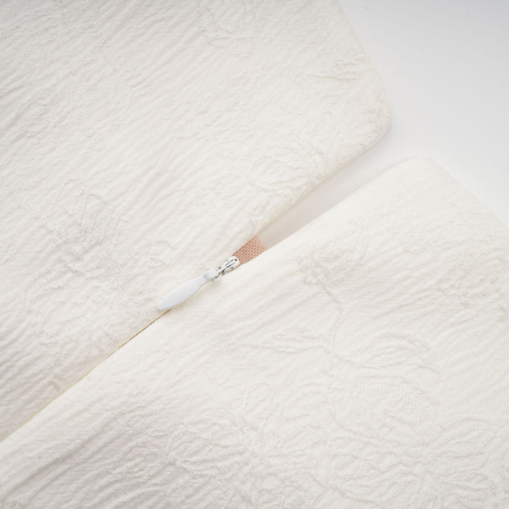 Coralie white petal-detail buttoned mini dress