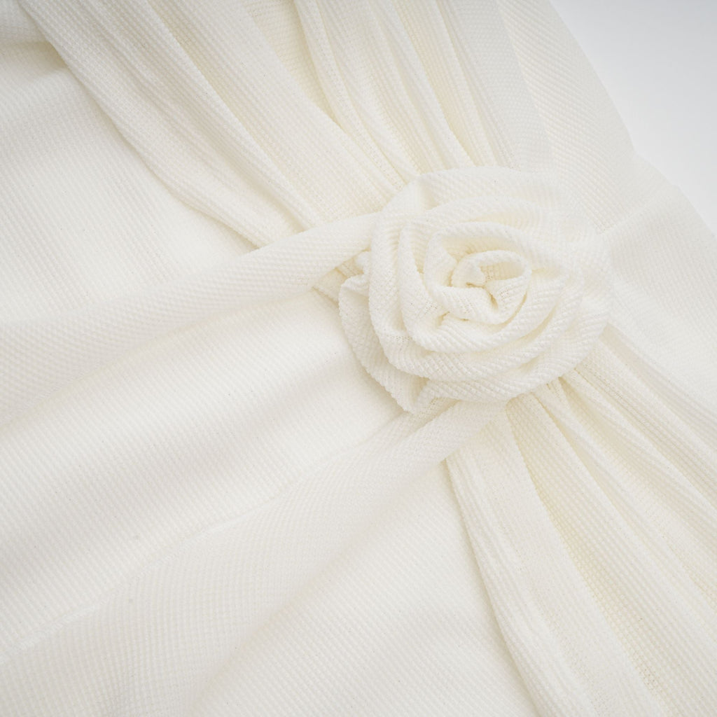 Wanda white glittered floral-appliqué knit maxi dress