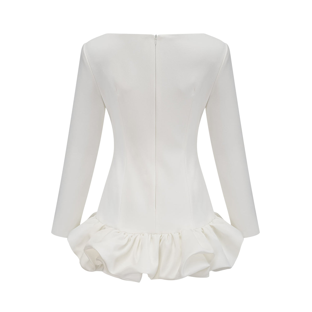 Elodie bubble-skirt mini dress in White