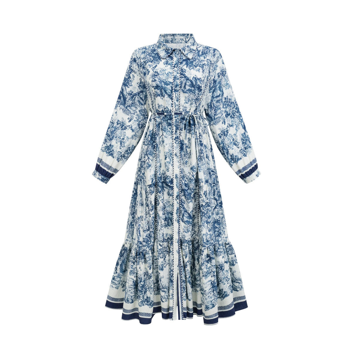 Adélaïde graphic-print midi dress in Blue