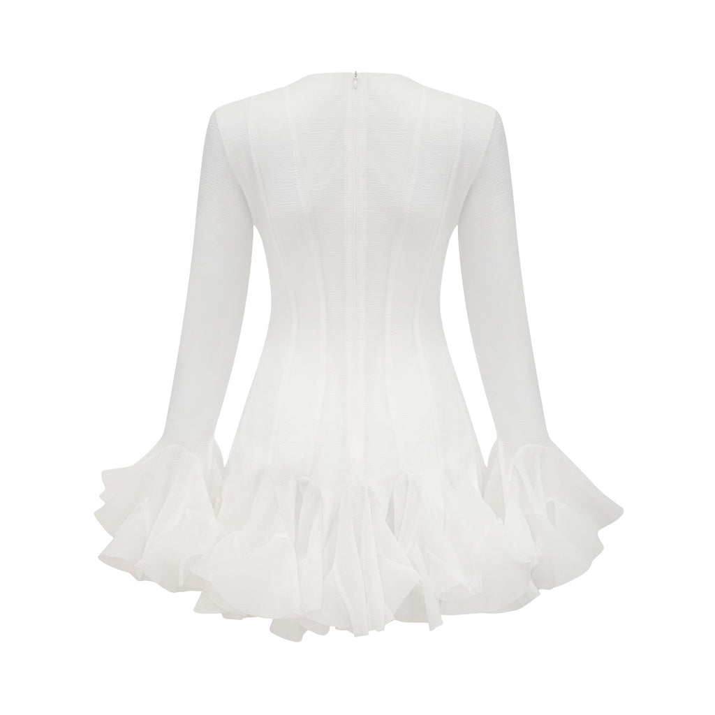 Anaïs semi-sheer flared mini dress