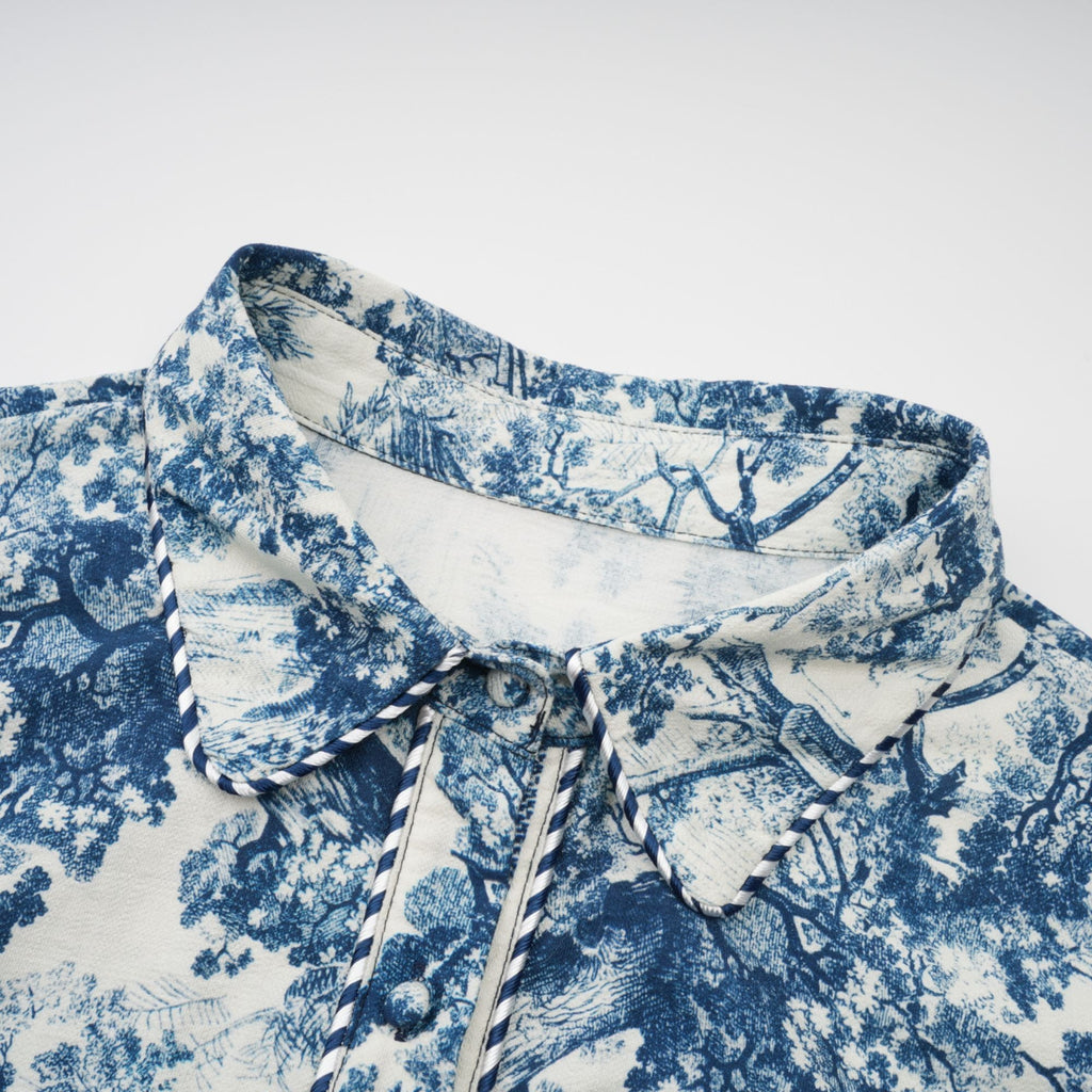 Adélaïde graphic-print midi dress in Blue