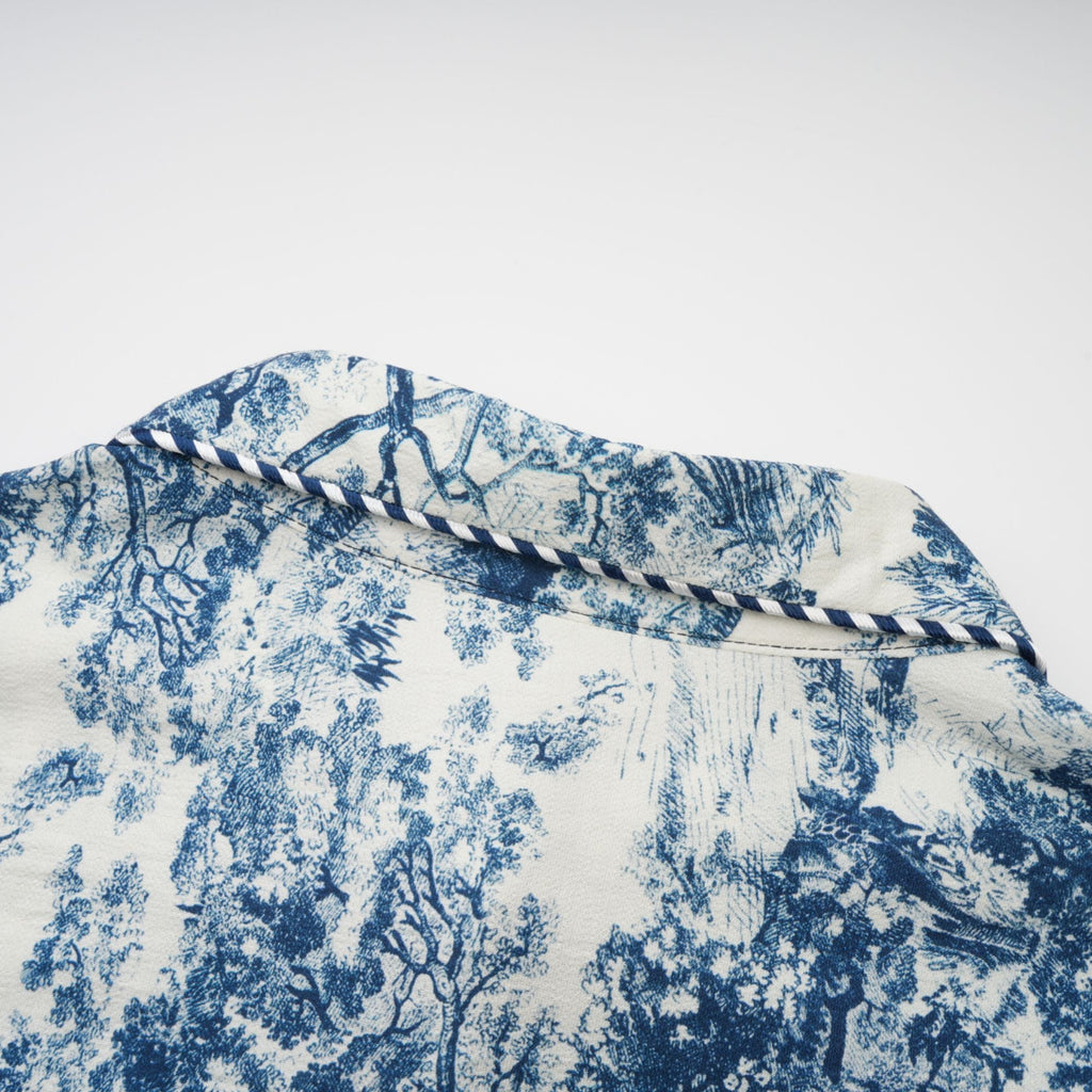 Adélaïde graphic-print midi dress in Blue