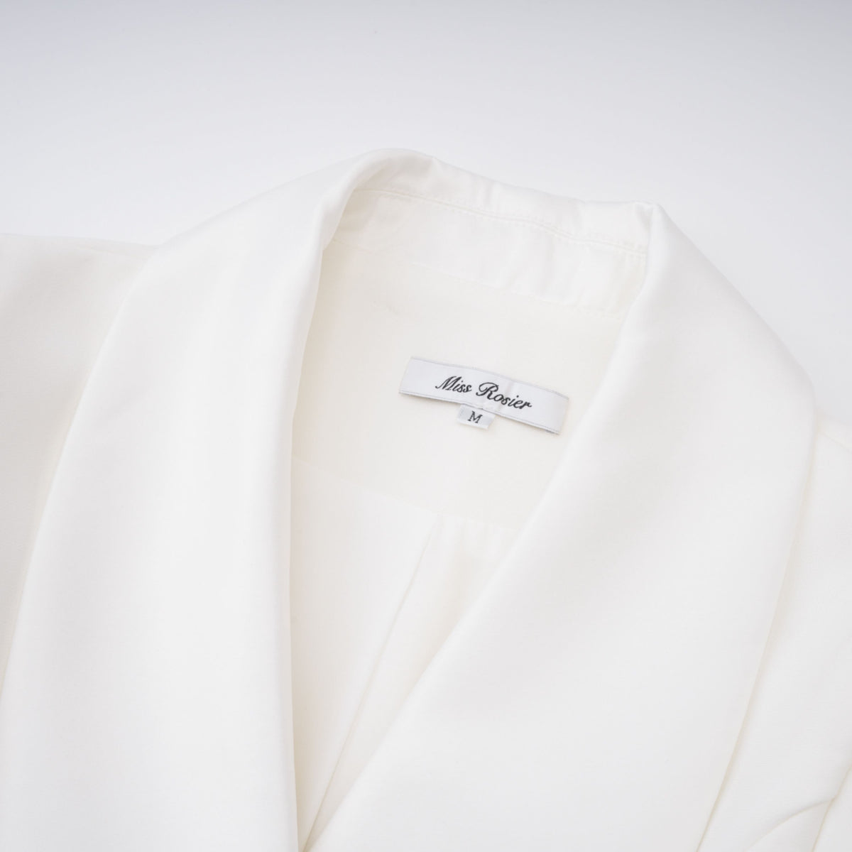 Acharya White Shawl Lapel Mini Dress