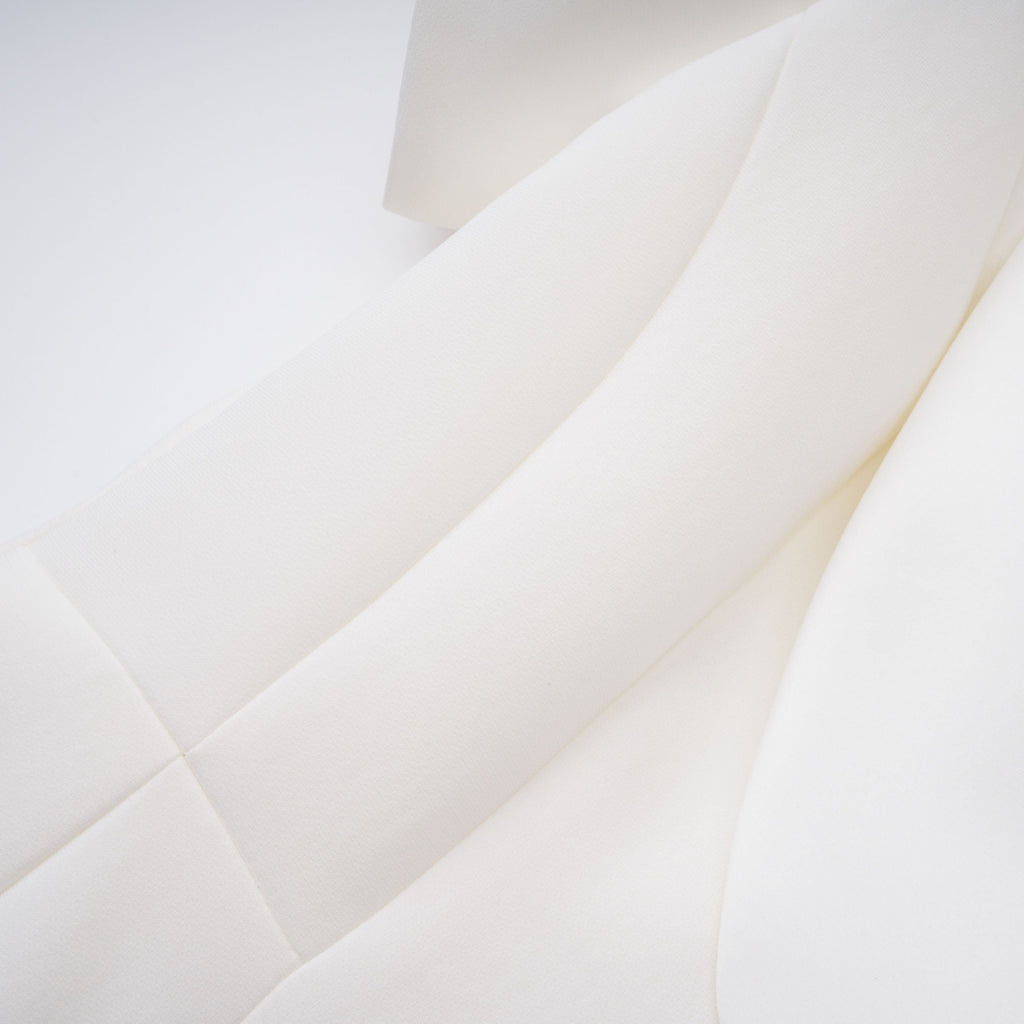 Acharya White Shawl Lapel Mini Dress