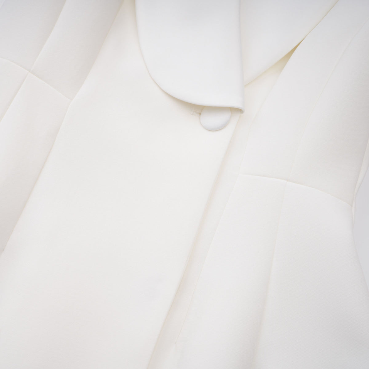 Acharya White Shawl Lapel Mini Dress