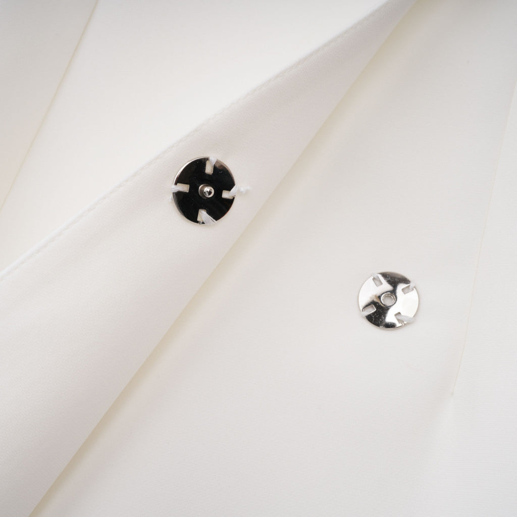 Acharya White Shawl Lapel Mini Dress