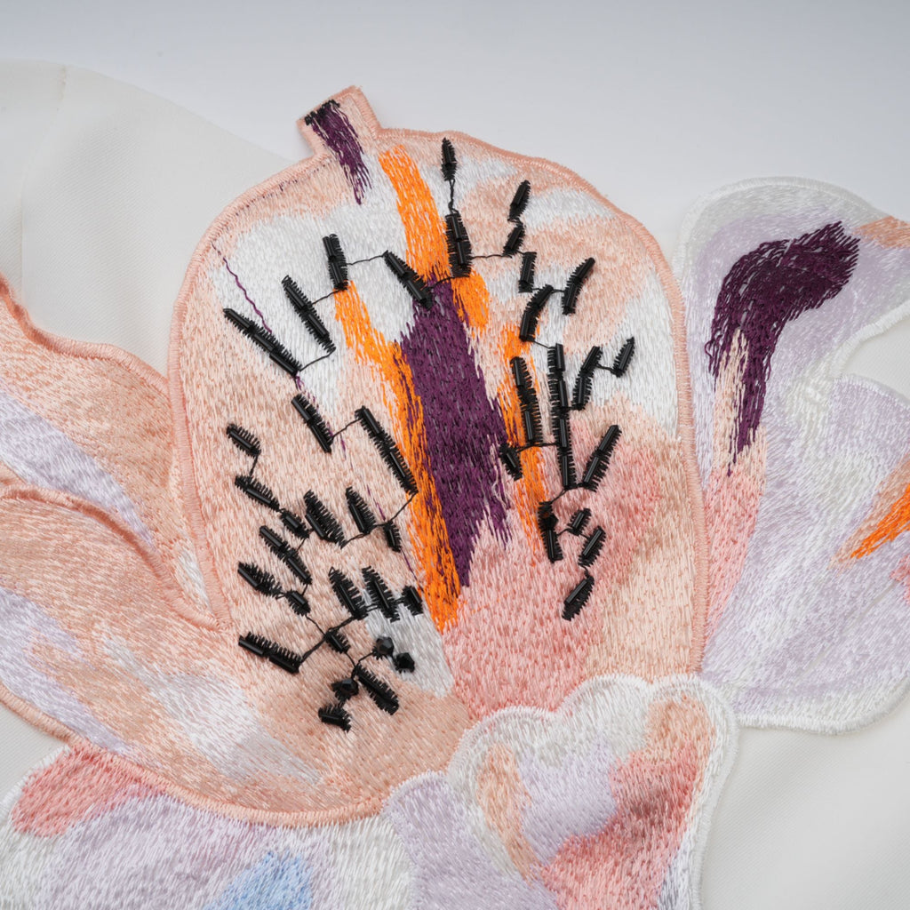 Automne White Floral Embroidered Mini Dress