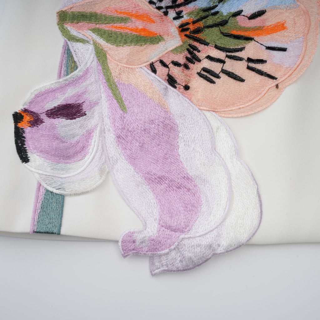 Automne White Floral Embroidered Mini Dress