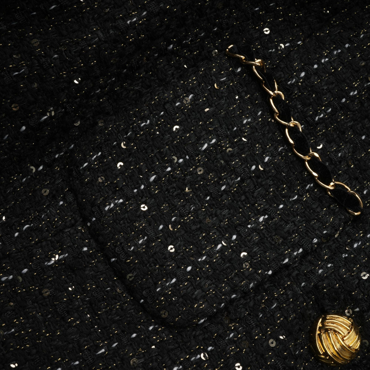 Audrey black sequin panelled tweed mini dress