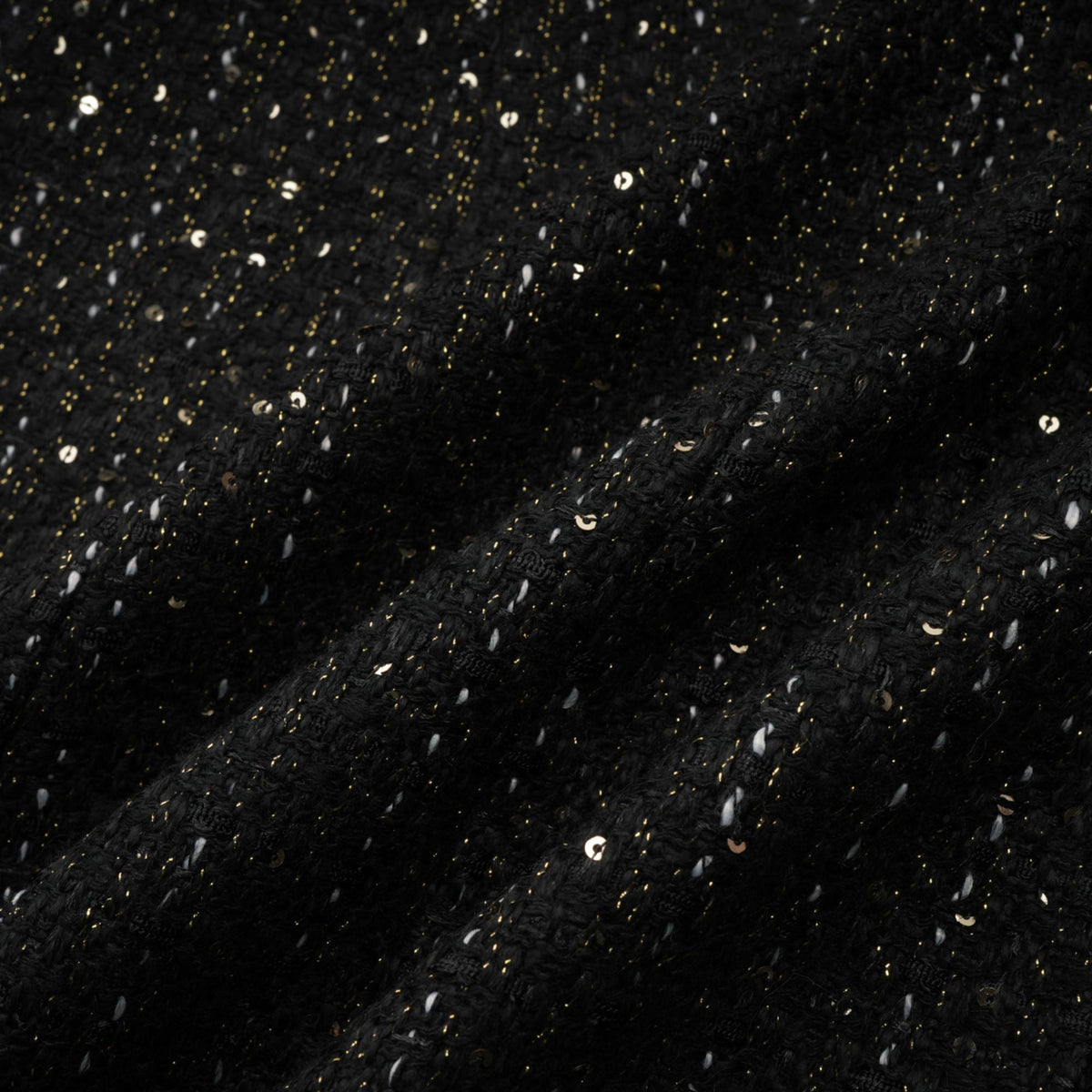 Audrey black sequin panelled tweed mini dress