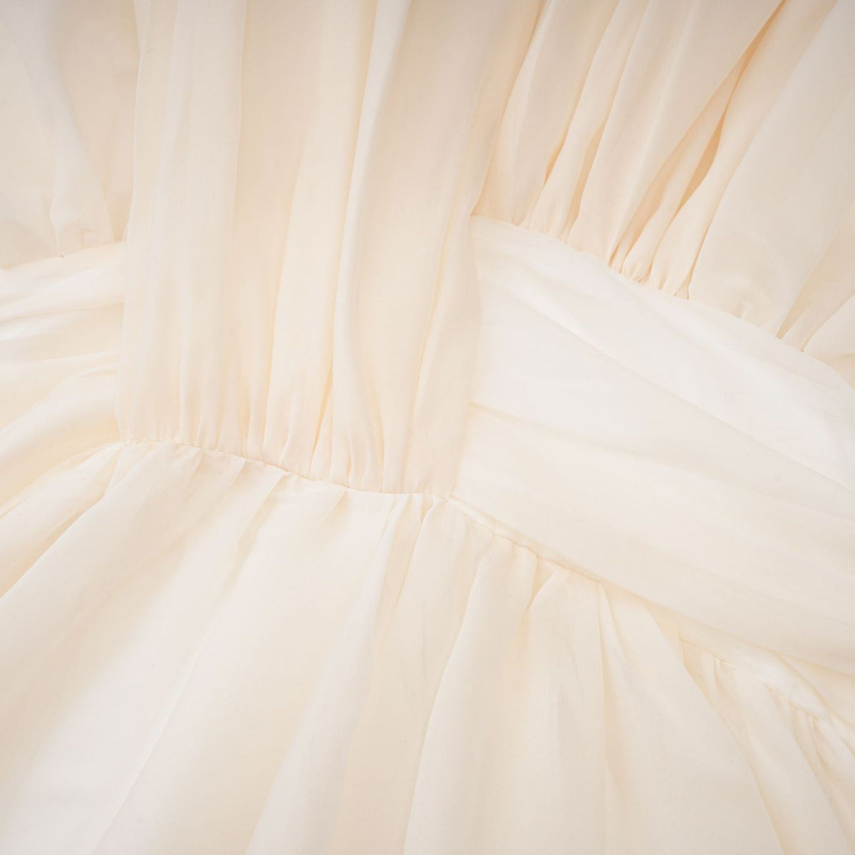 Riley Cream White Draped Tulle Maxi Dress