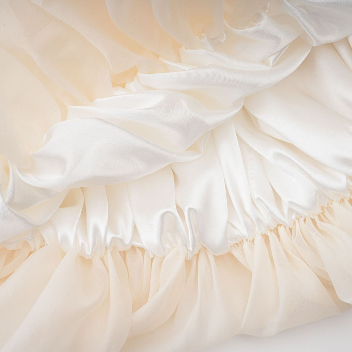 Riley Cream White Draped Tulle Maxi Dress