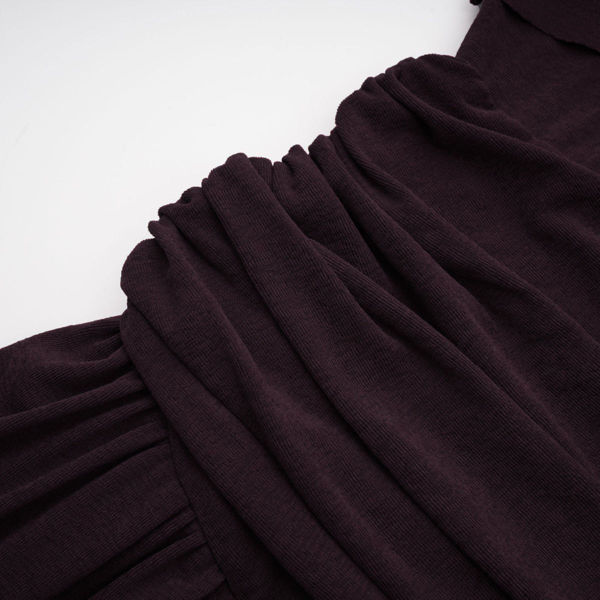 Camille Red Ruched Midi Dress with Flap Design Detail