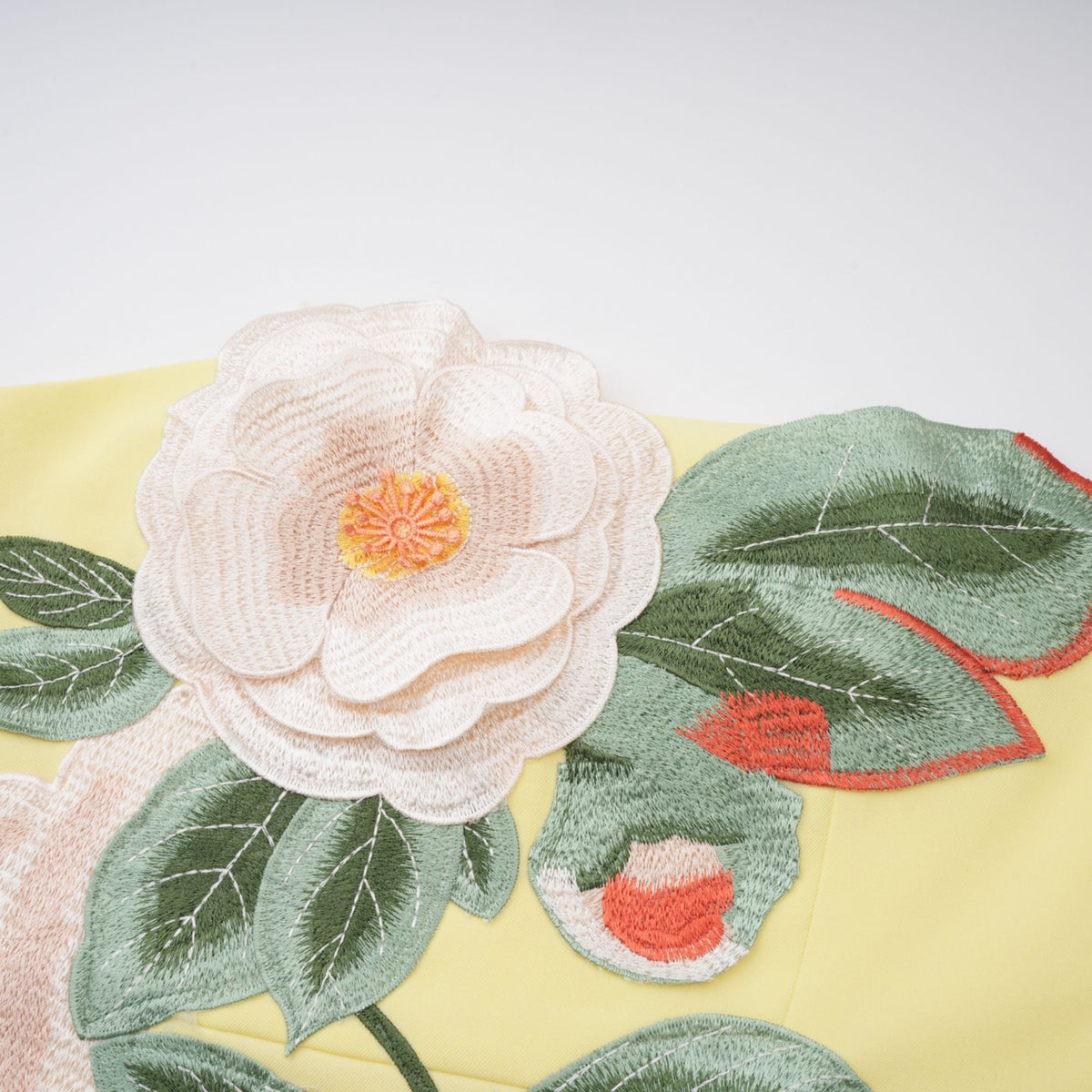 Abigail Yellow Floral Embroidered Mini Dress