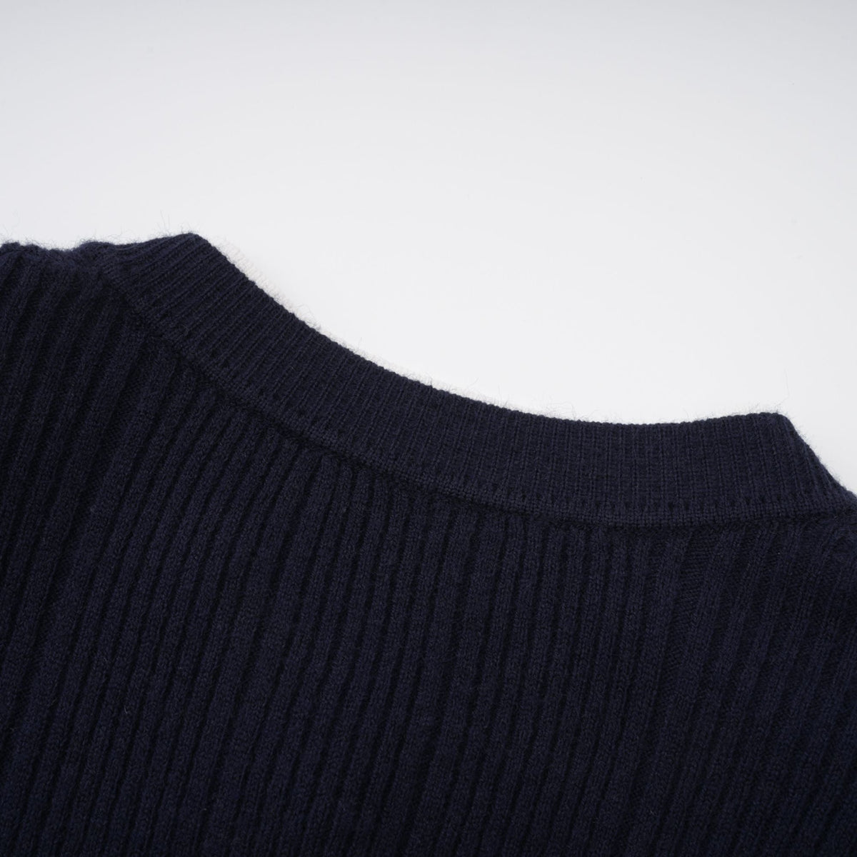 Fern Navy Blue Satin Panel Knit Midi Dress