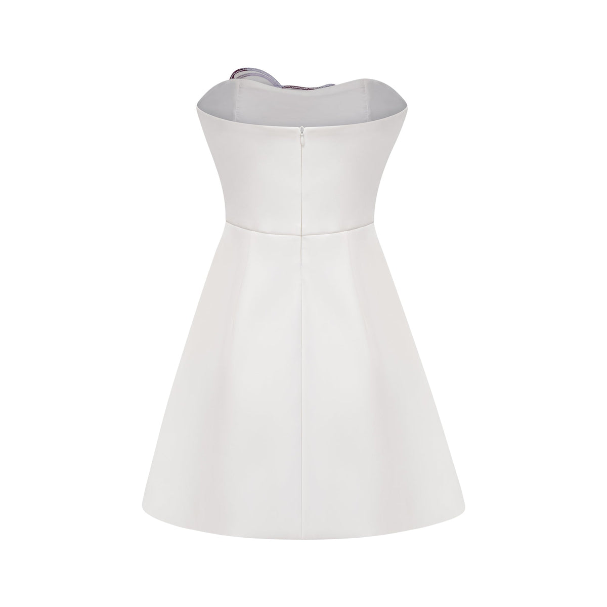 Irène White Off-Shoulder Sequin Floral Embroidered Mini Dress