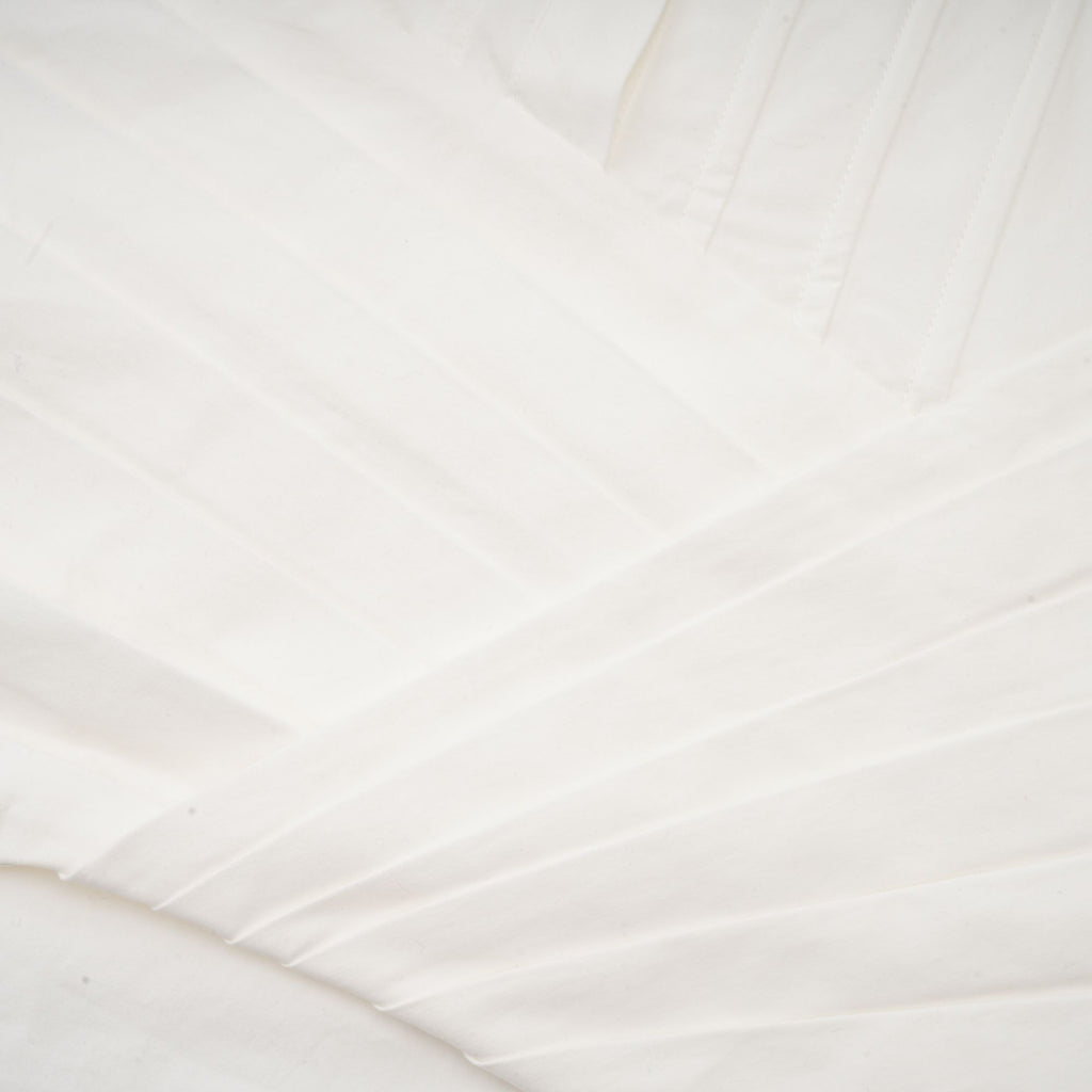 Orlane white cinched-waist pleated mini shirt dress