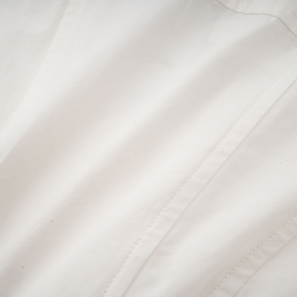 Orlane white cinched-waist pleated mini shirt dress