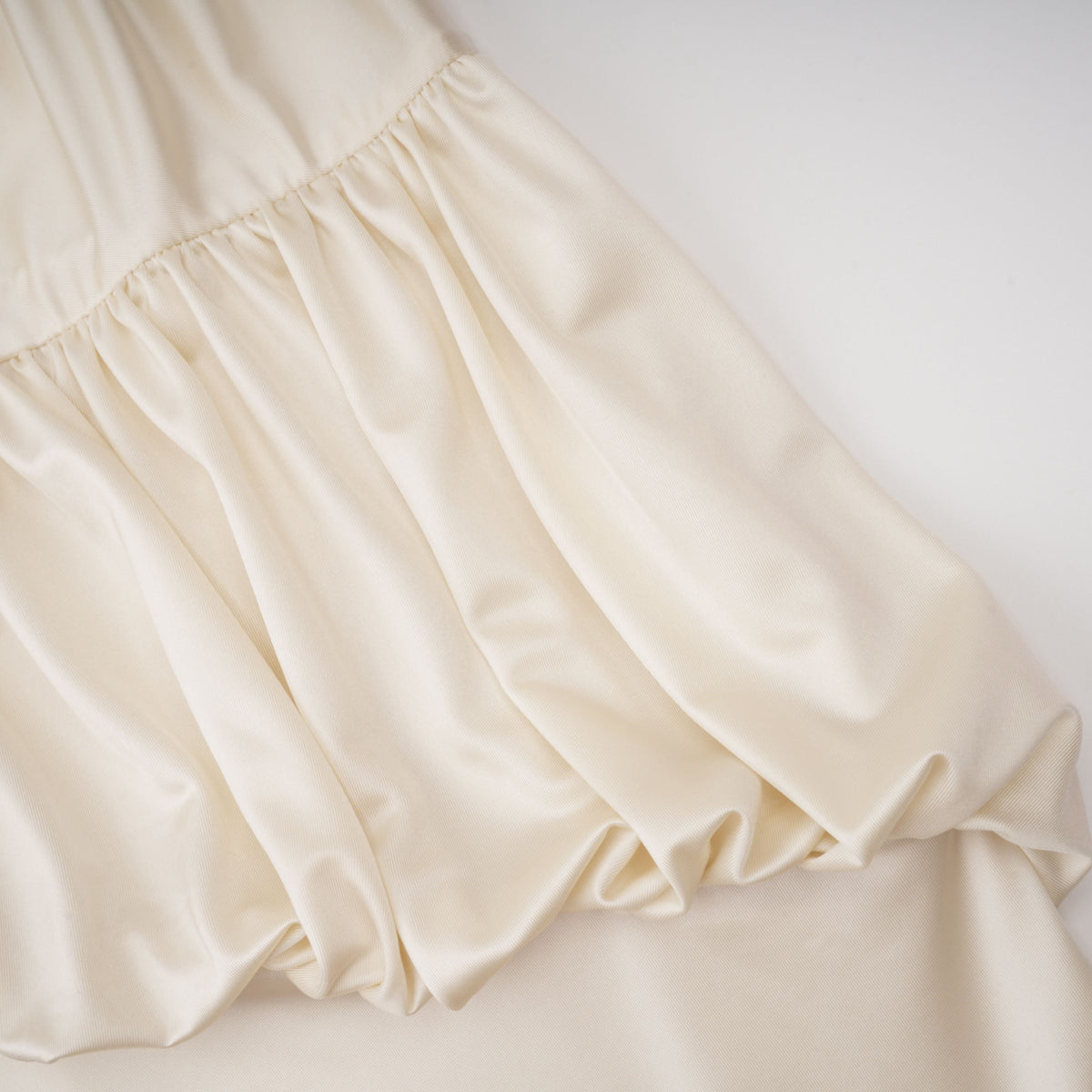 Vilhelmiina Cream White Halterneck Shirred Maxi Dress