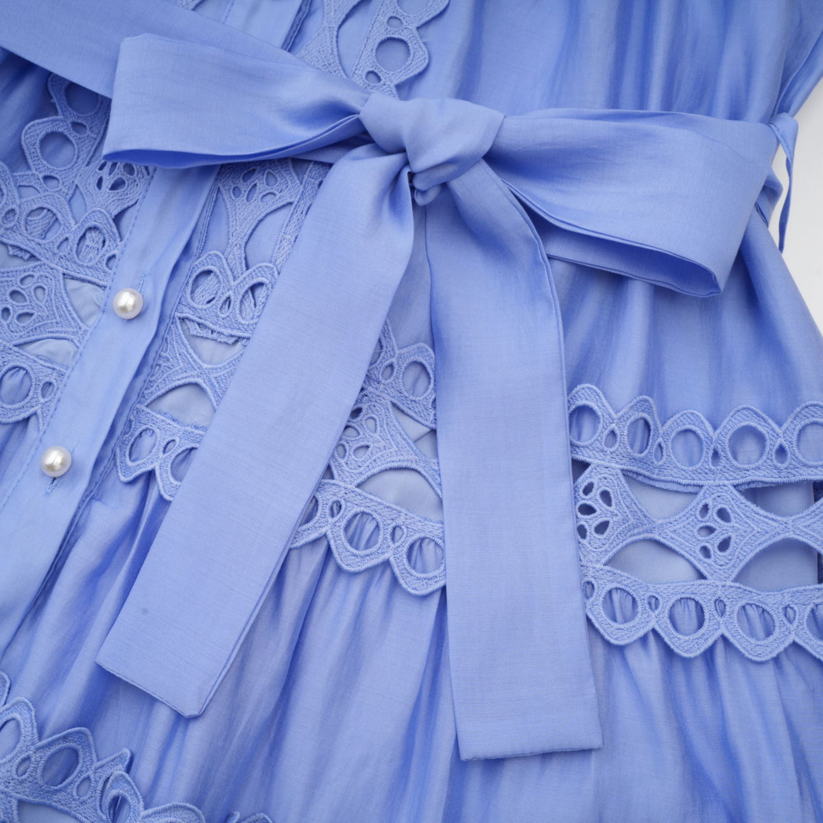 Nova blue cut-out belted mini dress