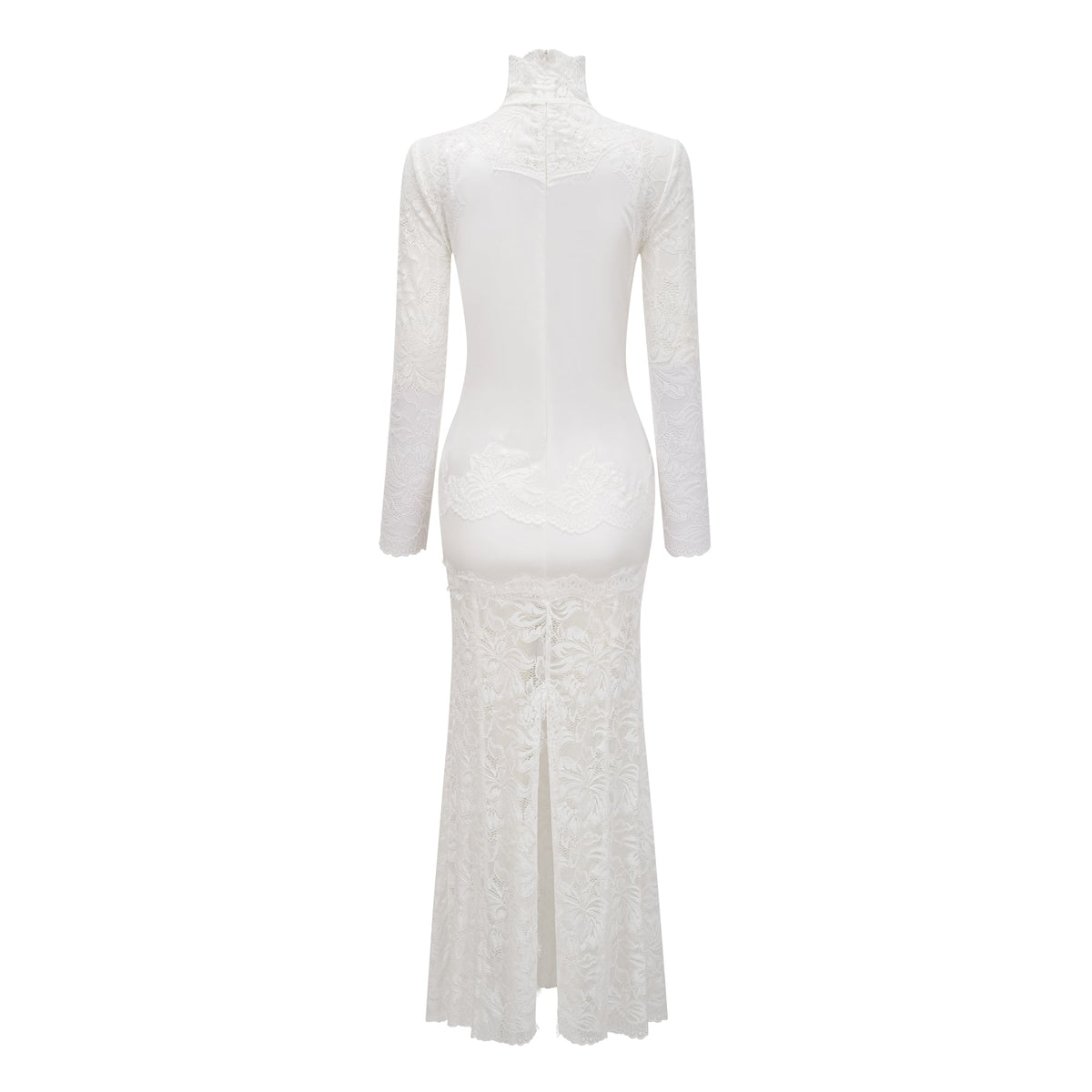 Airelle White Satin Panel Lace Maxi Dress