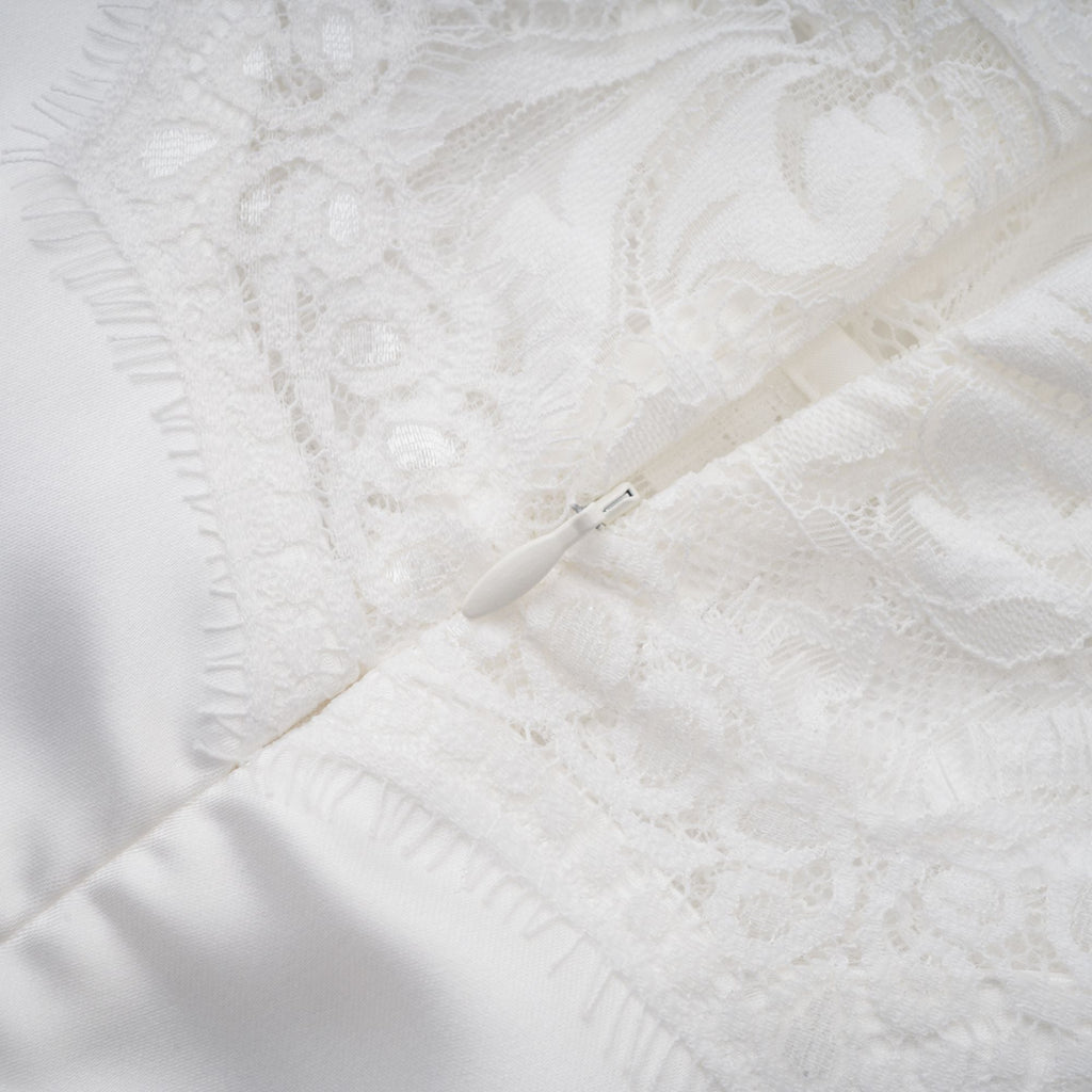 Airelle White Satin Panel Lace Maxi Dress