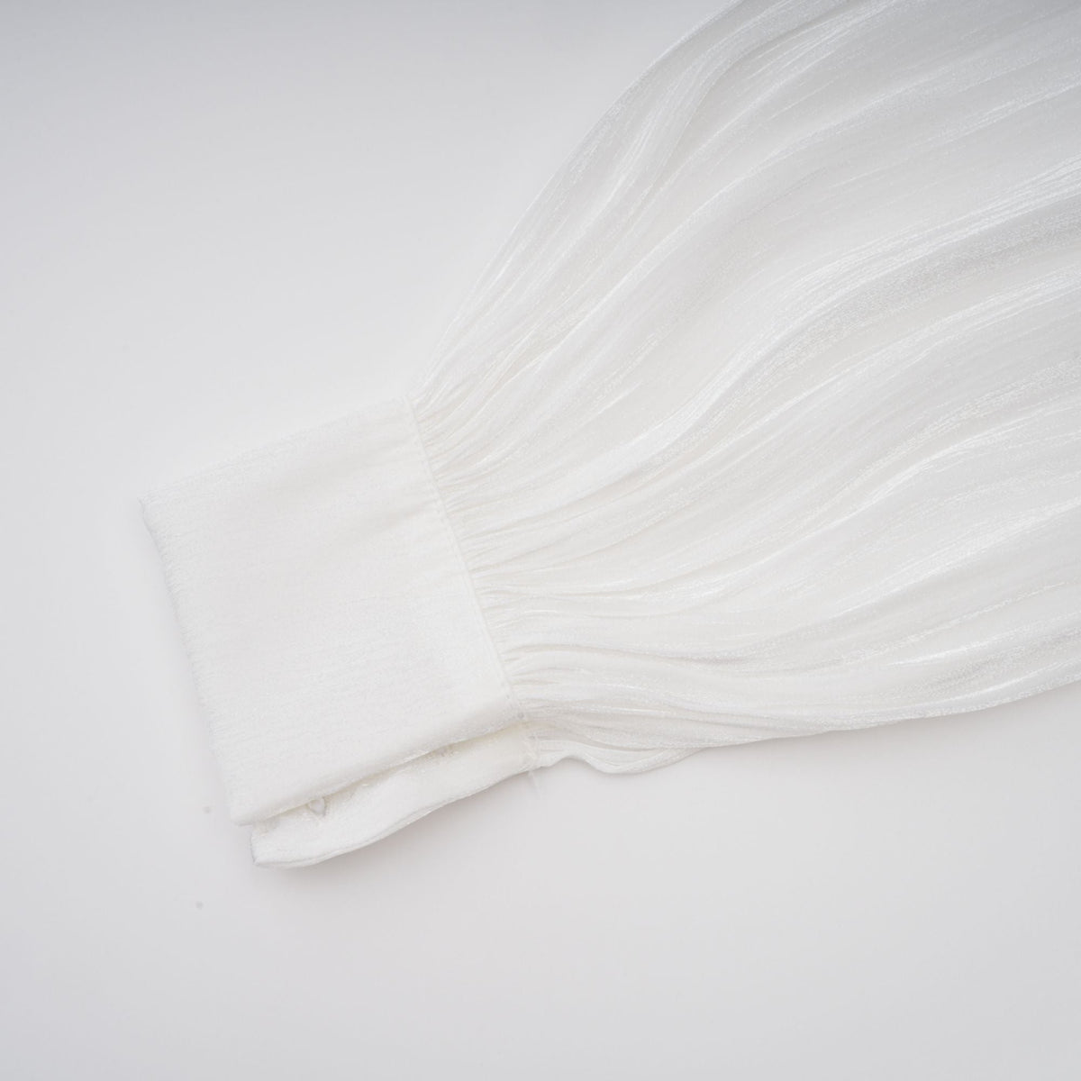 Mahault white pleated glitter-effect mini dress