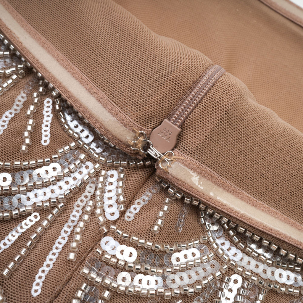 Astrid brown embellished mini dress