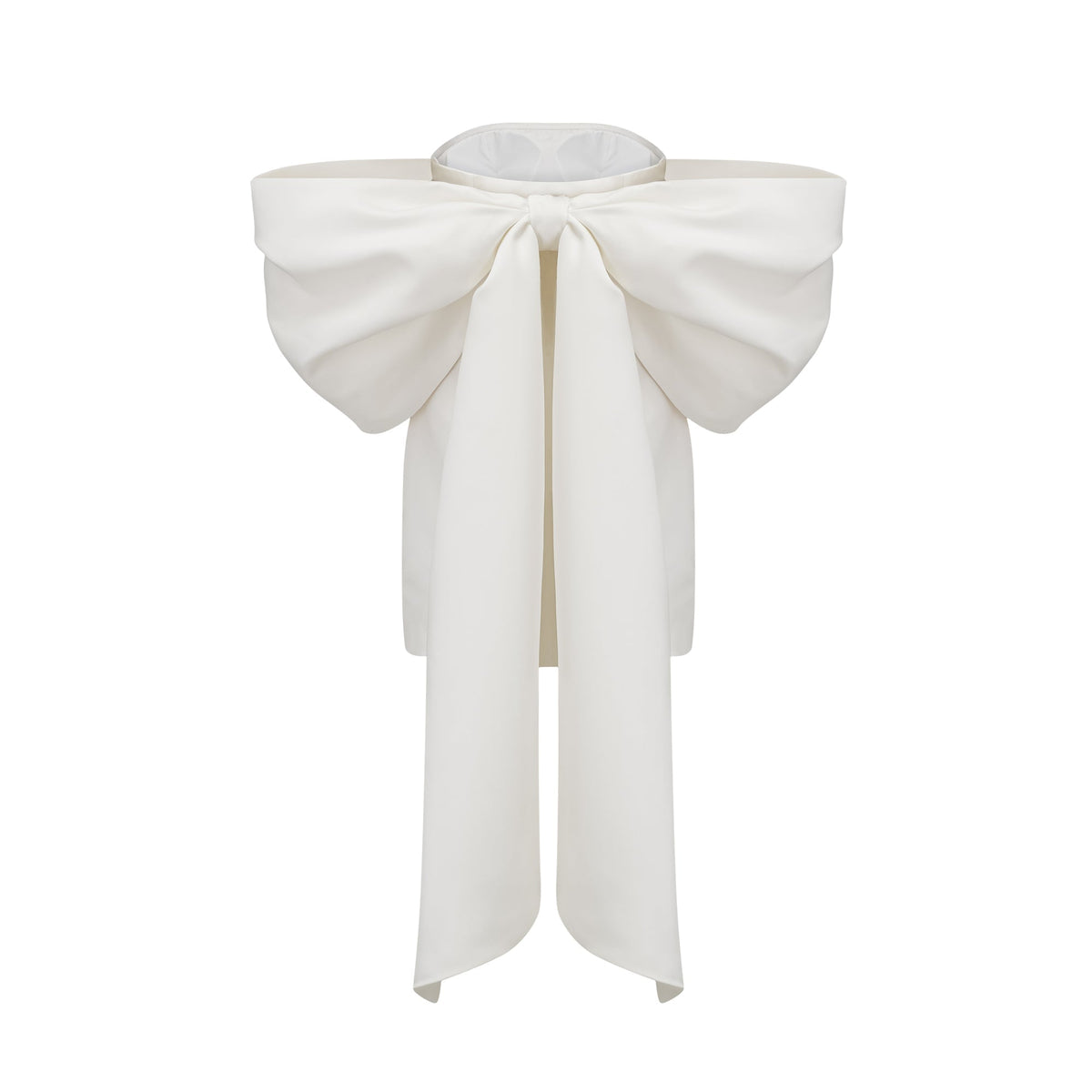 Hélène white oversize-bow mini dress