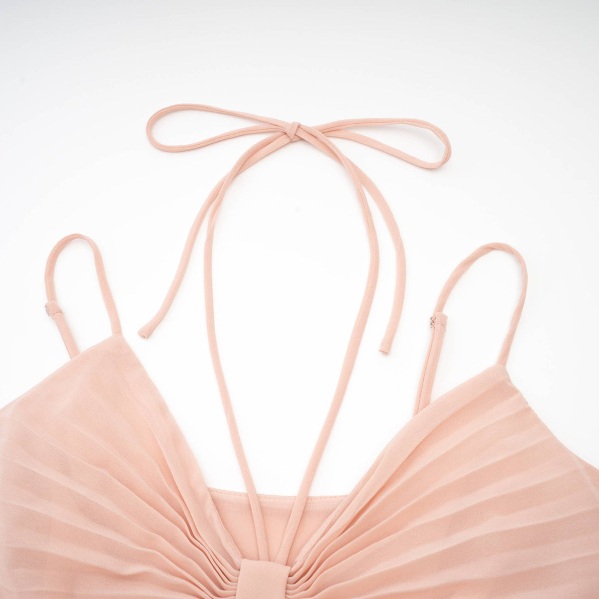 Olympe pink pleated tiered midi dress